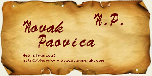 Novak Paovica vizit kartica